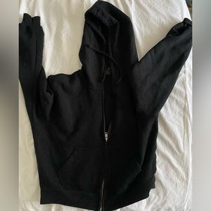 black cropped hoodie